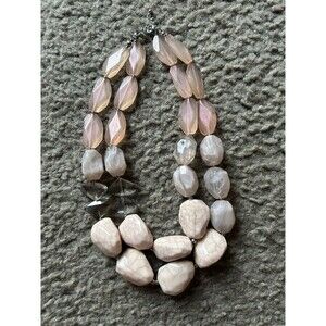 Blush Pink 2 Layer Statement Chunky Necklace Jewelry Women’s Office Casual